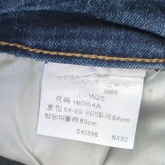 Levi Strauss Signature Distressed High Rise Boyfriend Blue Jeans Size 25 - Picture 4 of 7